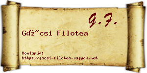 Gácsi Filotea névjegykártya